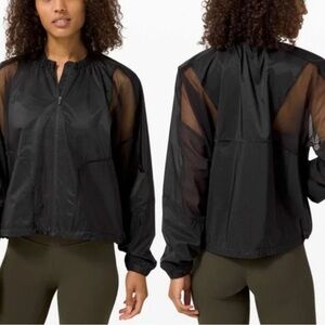 Lululemon With the Breeze Jacket Black sheer mesh